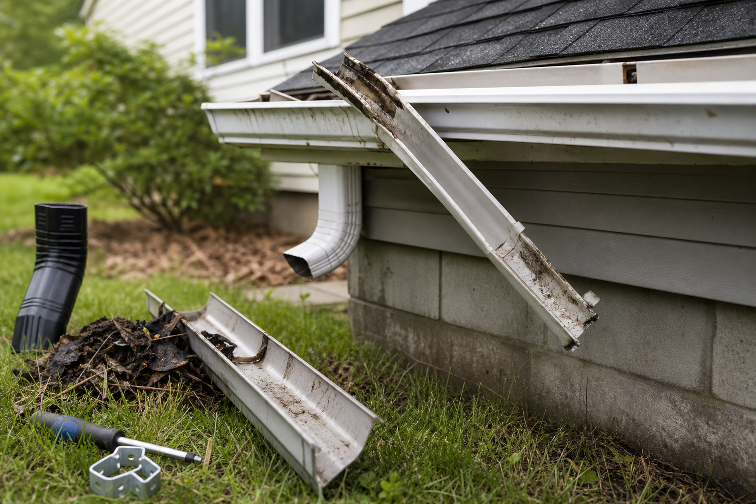 emergency gutter damage gutter system
