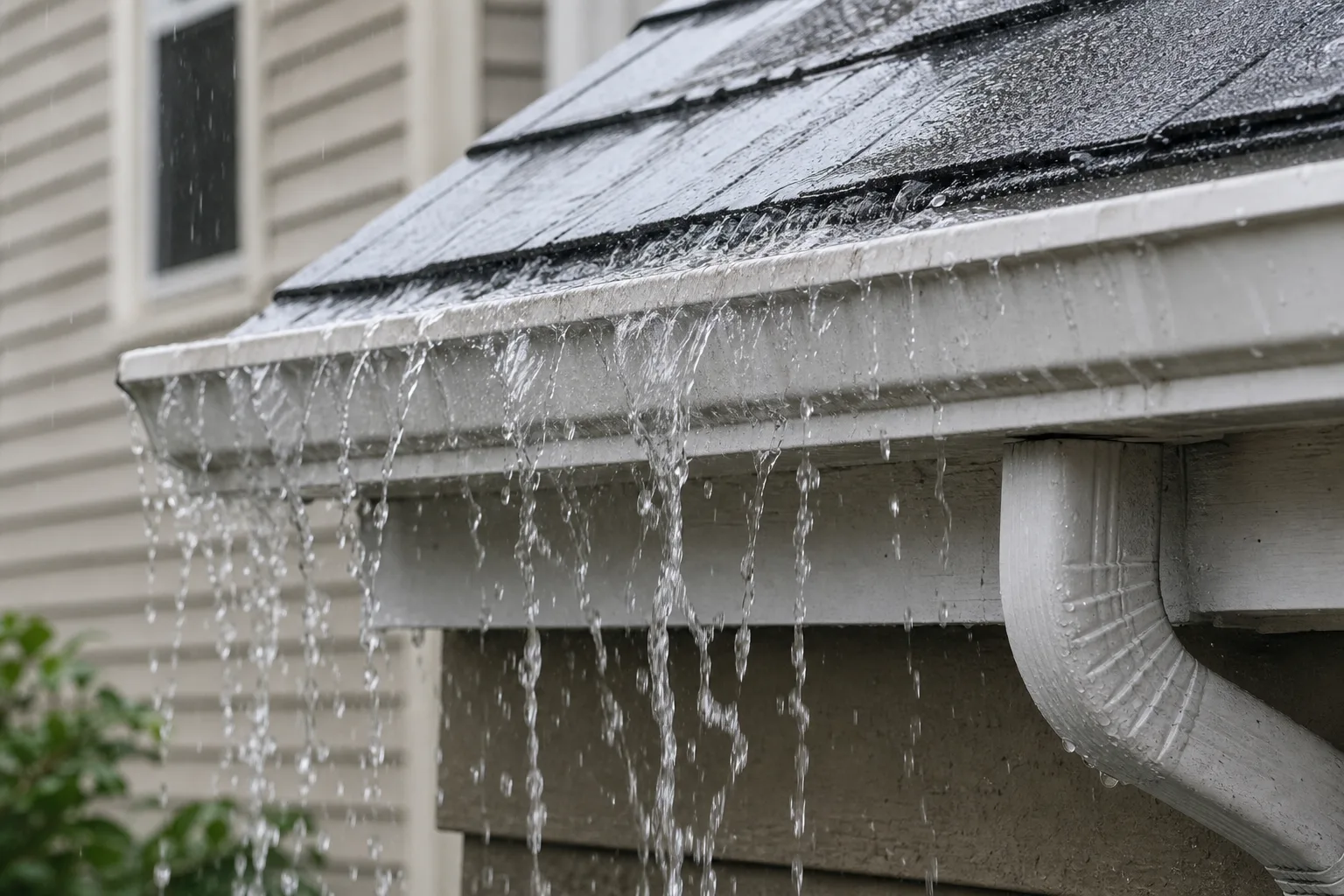 rain gutter overflow gutter system